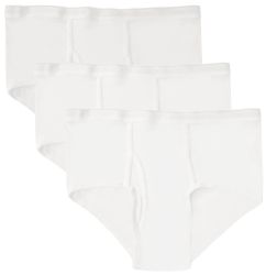 24 Wholesale Boys Cotton Underwear Briefs In White, Size Medium