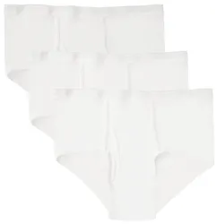 Boys Cotton Underwear Briefs In White, Size Large