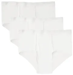 Boys Cotton Underwear Briefs In White, Size Xlarge