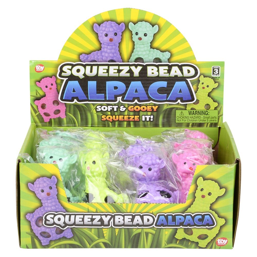 144 pieces 3.5" Squeezy Bead Alpaca Ball - Slime & Squishees