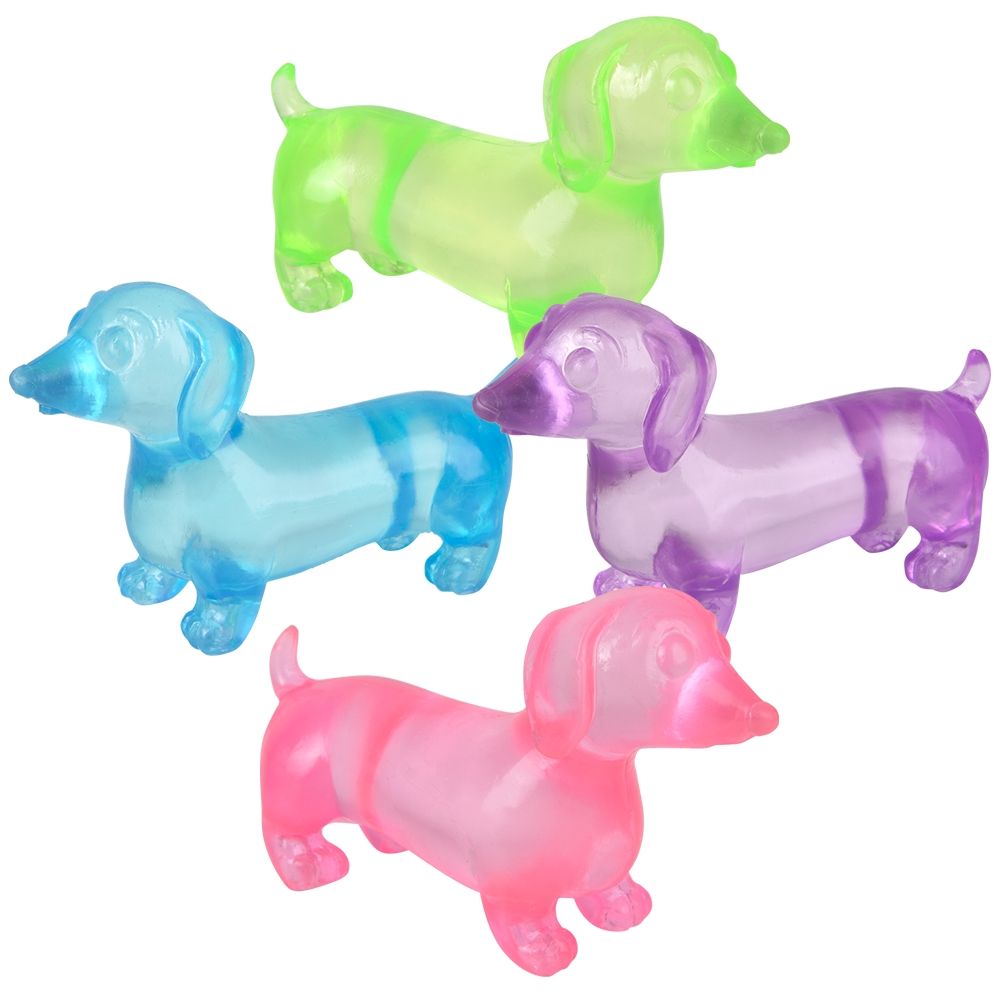 72 Wholesale (t) 4.5" Squeeze Sugar Dachshund 12ct