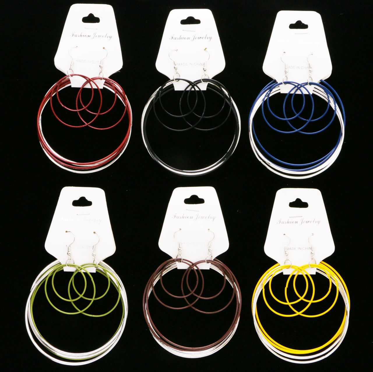 60 Wholesale Patterned Metal Bracelets With Hoop Earrings