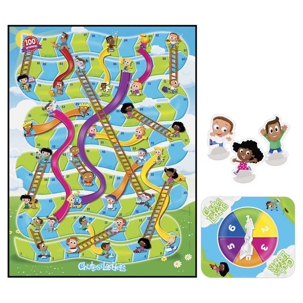 12 pieces Hasbro Chutes And Ladders Classic Board Game - Playing Cards & Dice