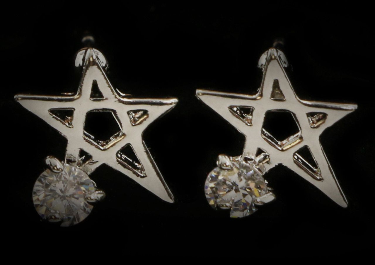 60 Wholesale Silver Tone Cubic Zirconia Stud Earrings