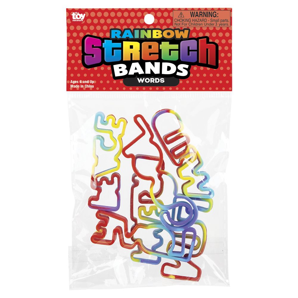 288 pieces Words Rainbow Silicone Stretch Bands - Rubber Bands