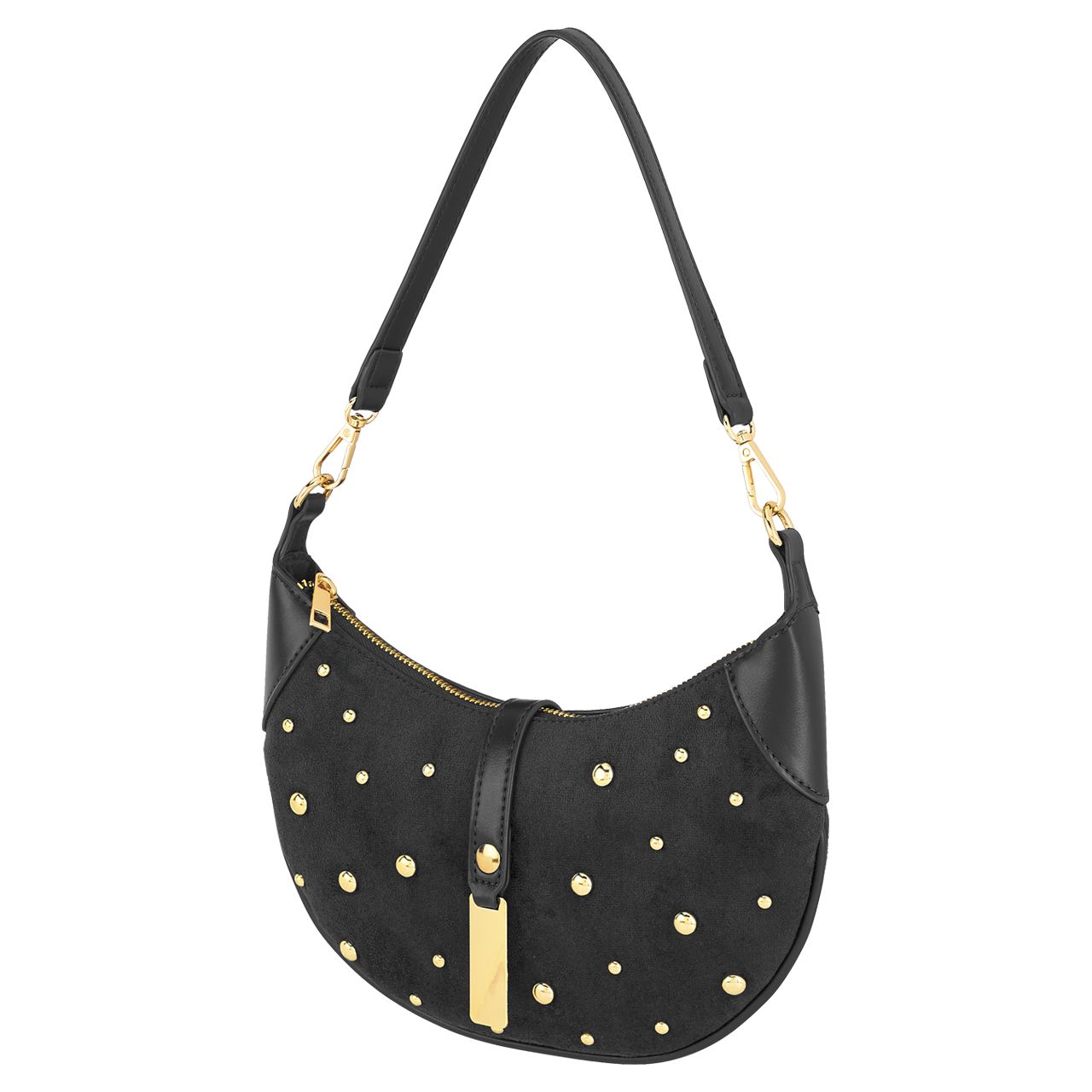 48 pieces Suede Studded Shoulder Bag - Black - Shoulder Bags & Messenger Bags
