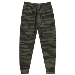 12 Wholesale Camo Printed Fleece Lined Jogger With 2 Side Pockets Size M