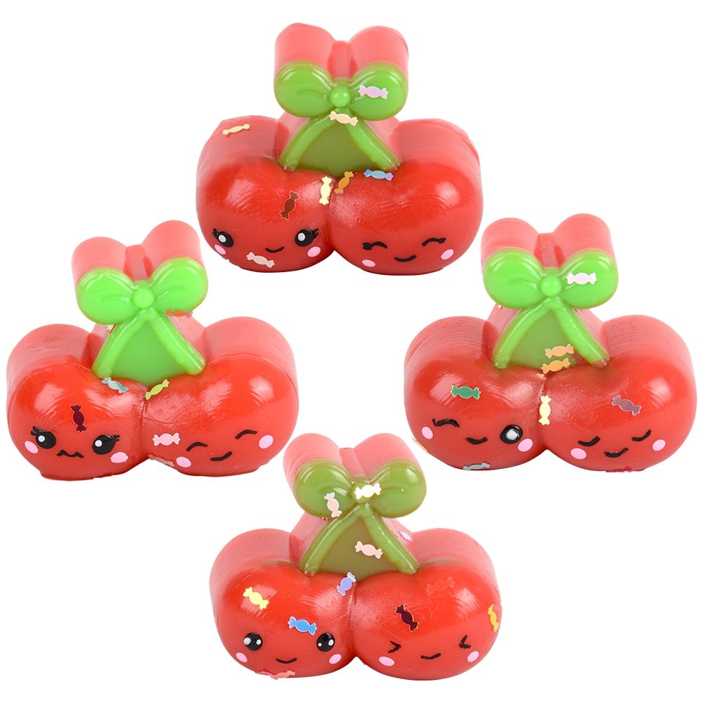 144 pieces 2.5" Sticky Squish Cherries - Slime & Squishees