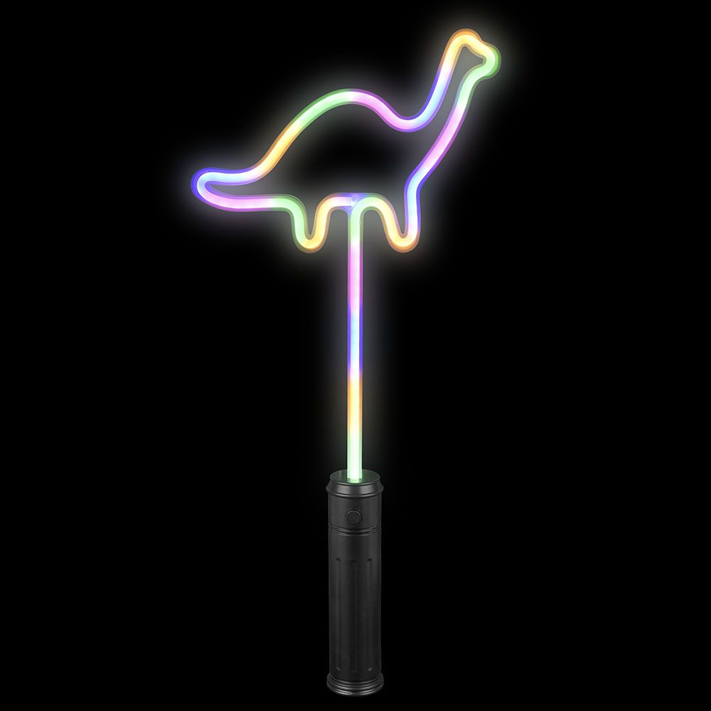 48 pieces 18" LighT-Up Neon Bright Dinosaur Wand - Light Up Toys