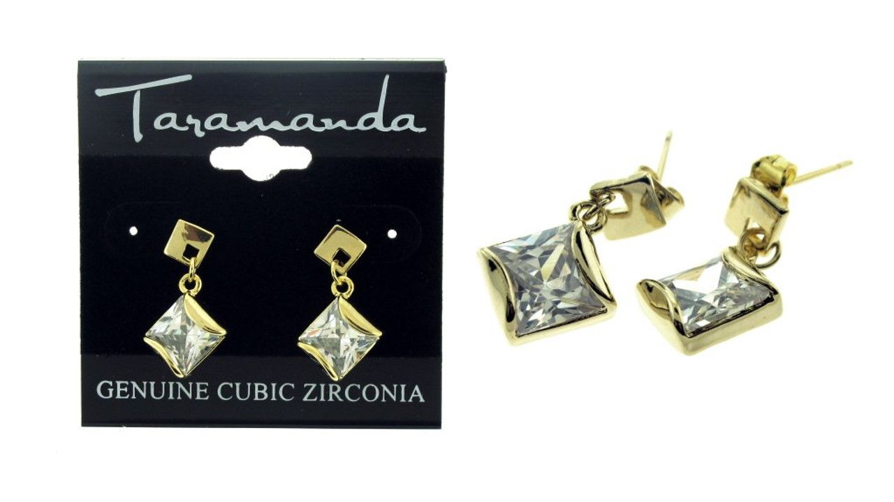 60 Wholesale Gold Tone Cubic Zirconia Dangle Earrings