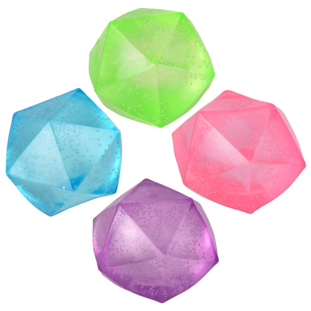 72 Wholesale (t) 2.25" Glow In Dark Sugar Polyhedron Ball 12ct