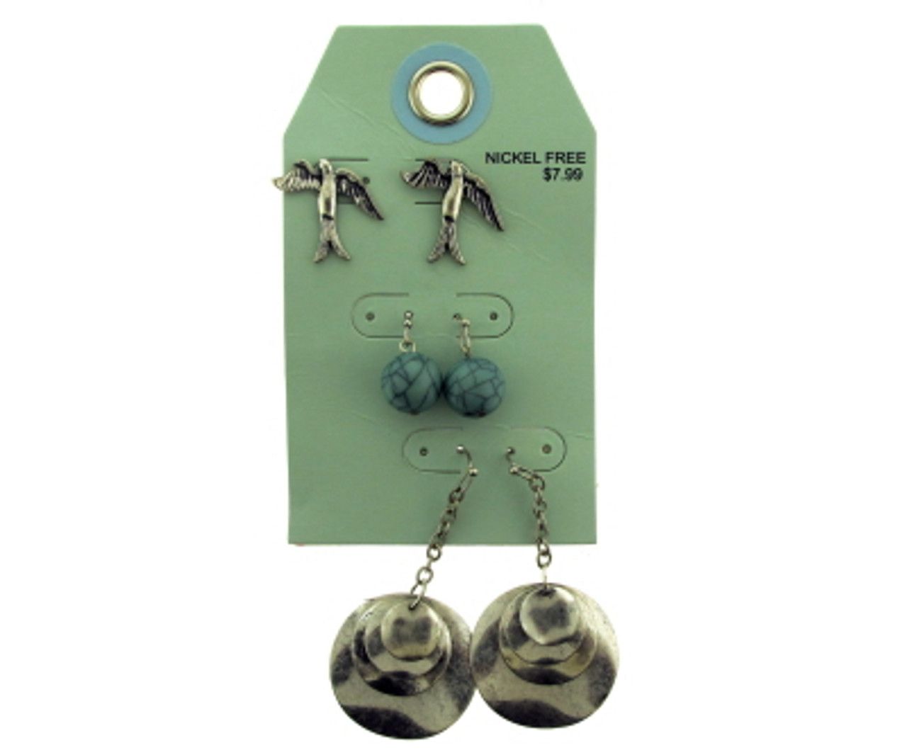 60 Wholesale Multiple Antique Style Silver Tone Earrings