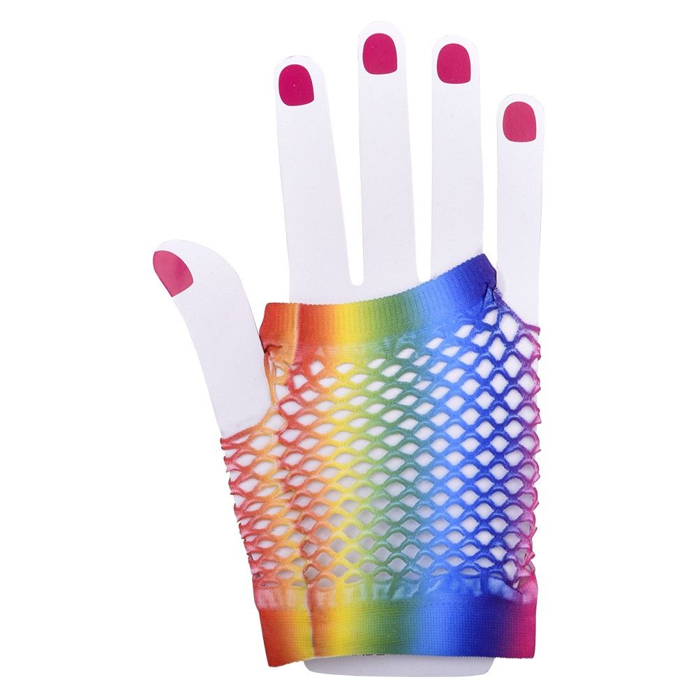 600 pieces Rainbow Fishnet Fingerless Wrist Glove - Store