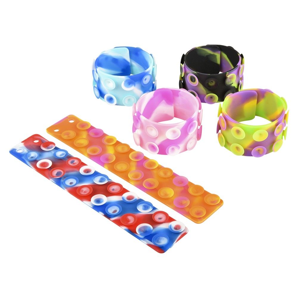 288 pieces Tiedye Suction Sticky Strips Silicone Bracelet - Bracelets