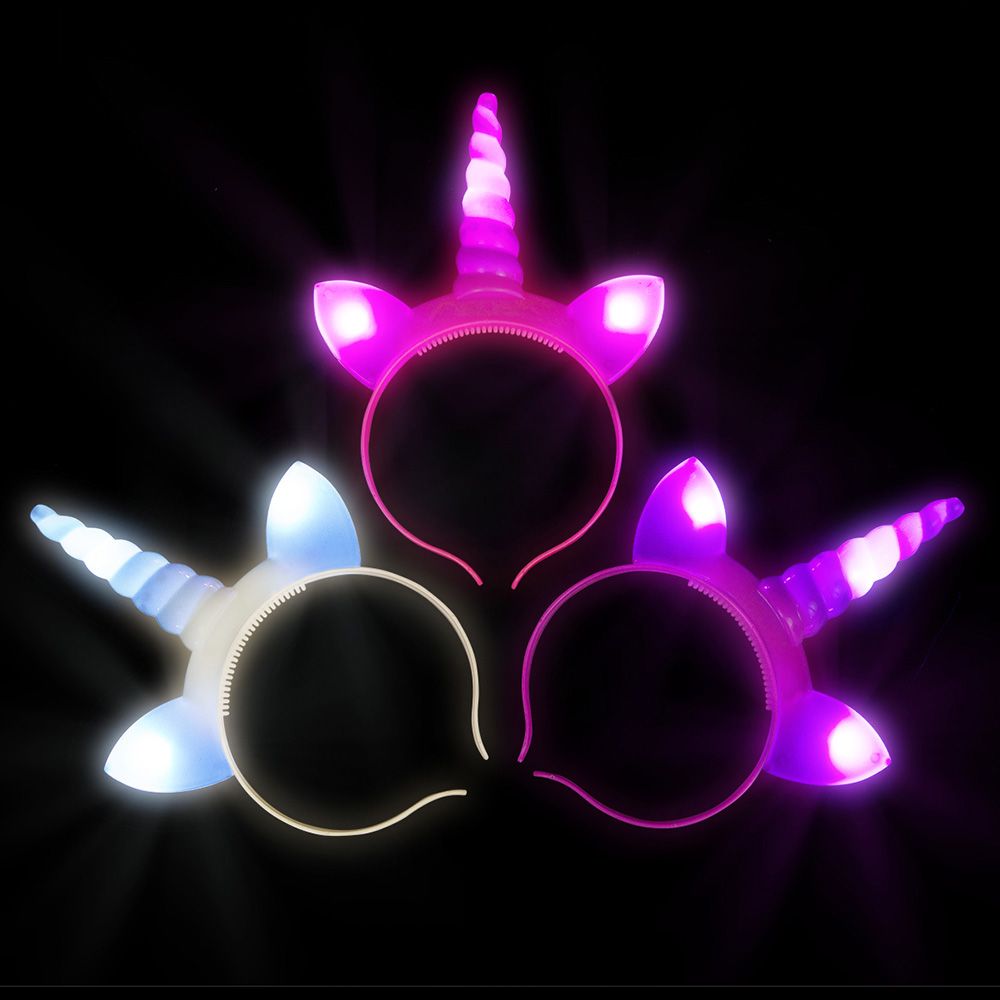144 pieces LighT-Up Unicorn Headbands - Costumes & Accessories