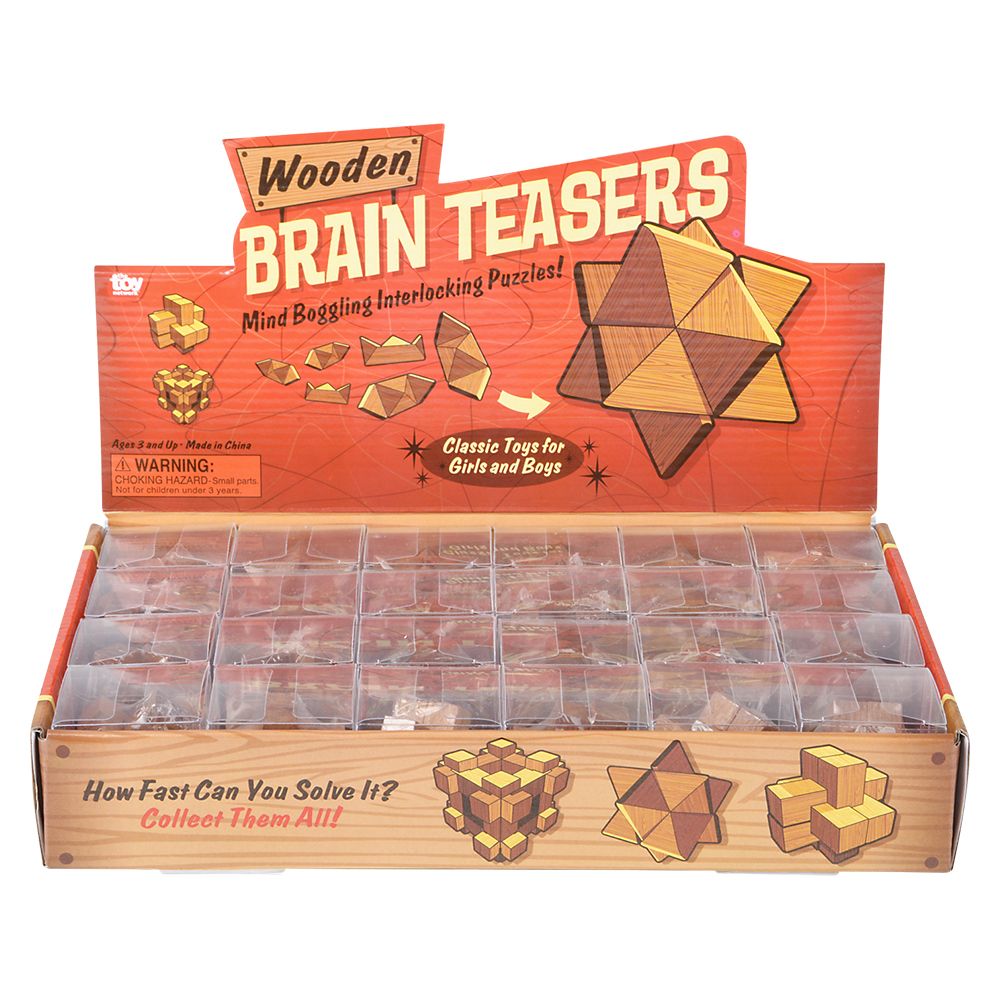 144 pieces 1.75" Wooden Brain Teasers - Store