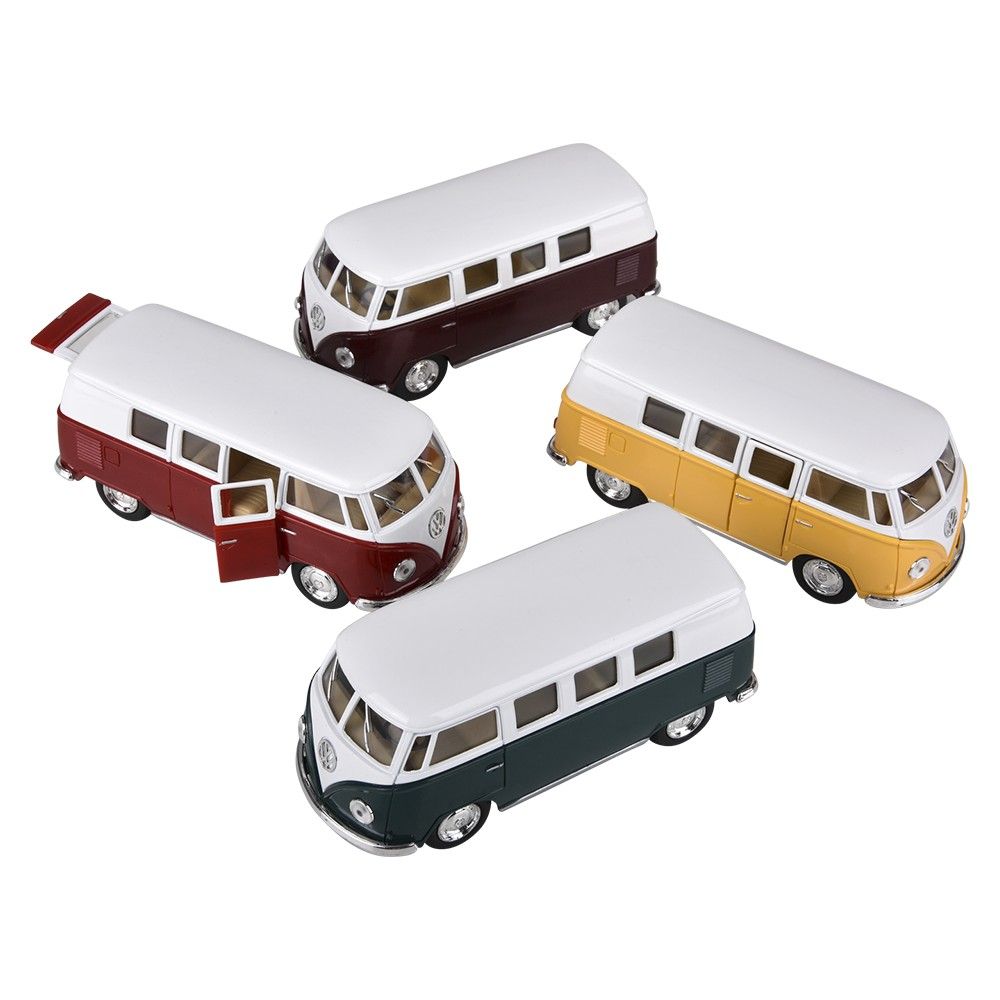 144 pieces 5" DiE-Cast Pull Back 1962 Vw Bus - Car, Planes, Trains & Bikes
