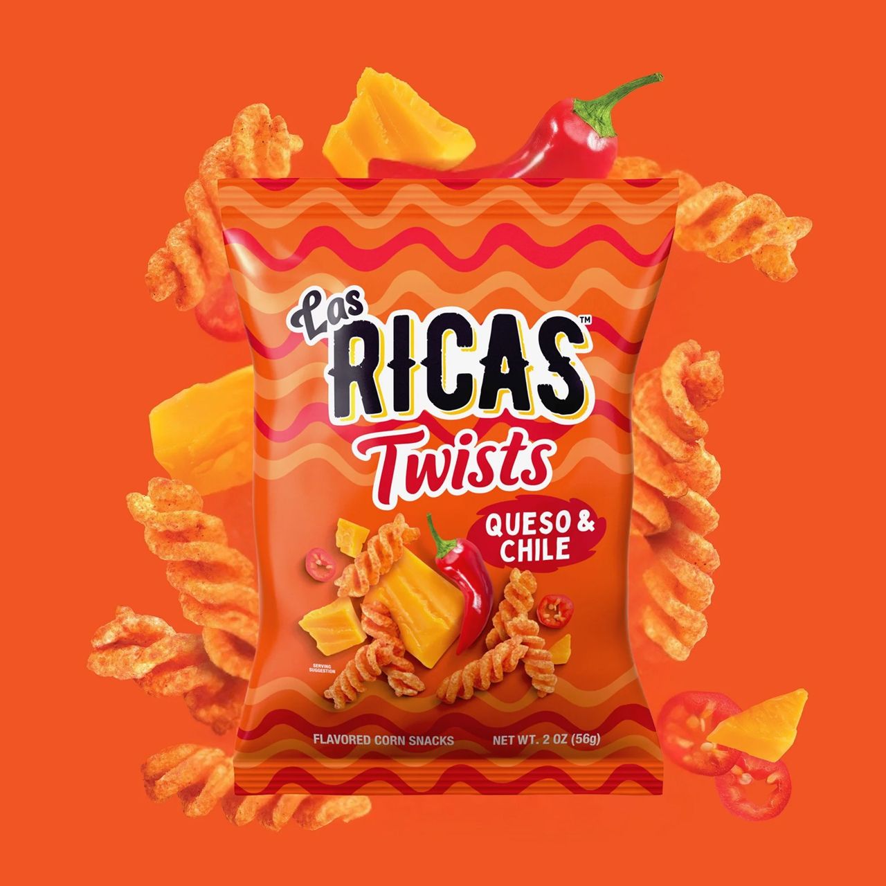 30 pieces Las Ricas Queso & Chile Twists - Food & Beverage