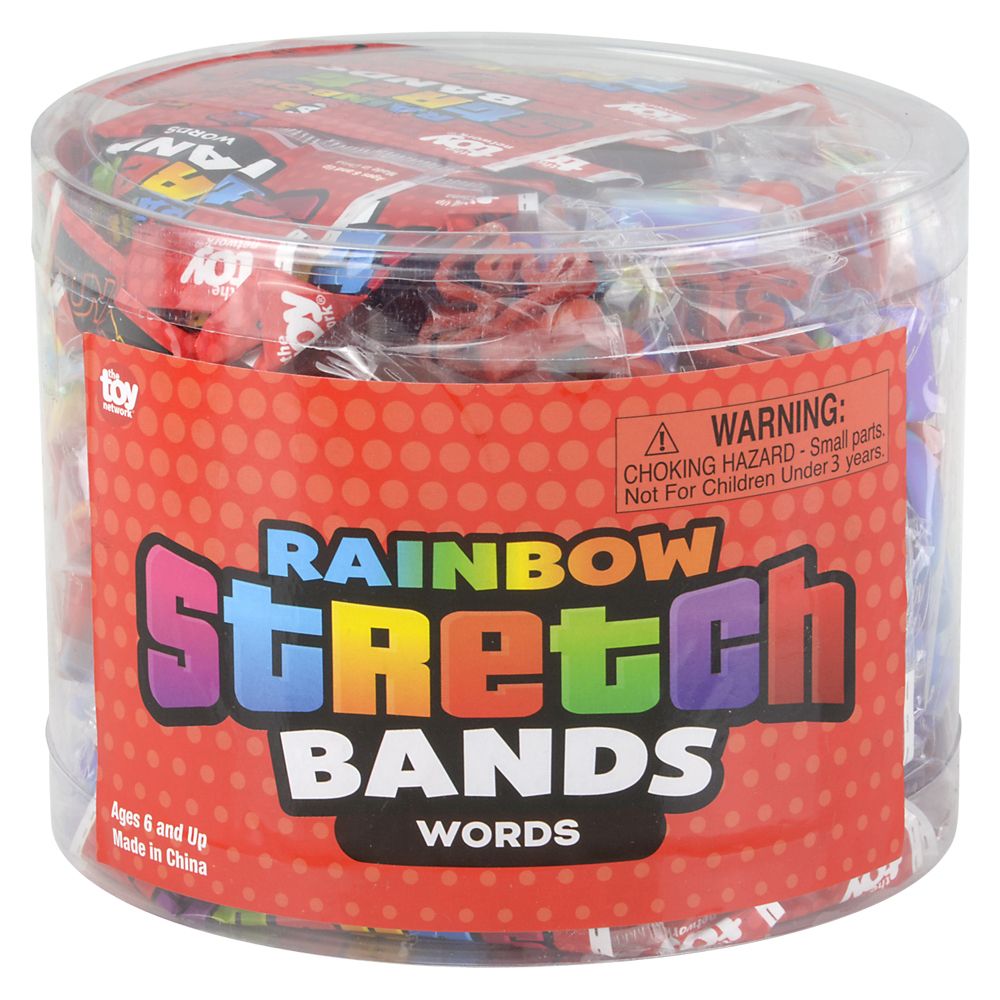 288 pieces Words Rainbow Silicone Stretch Bands - Rubber Bands