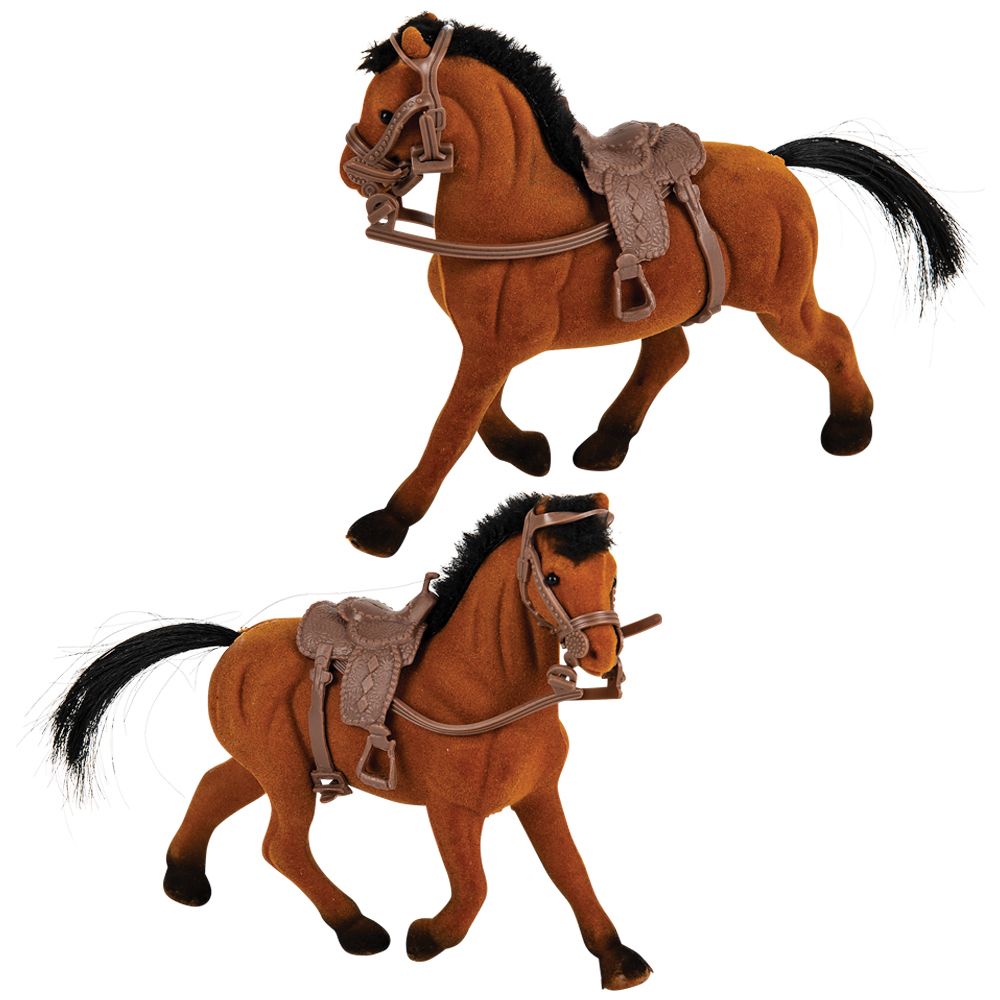 144 pieces 4" Flocked Horses - Store