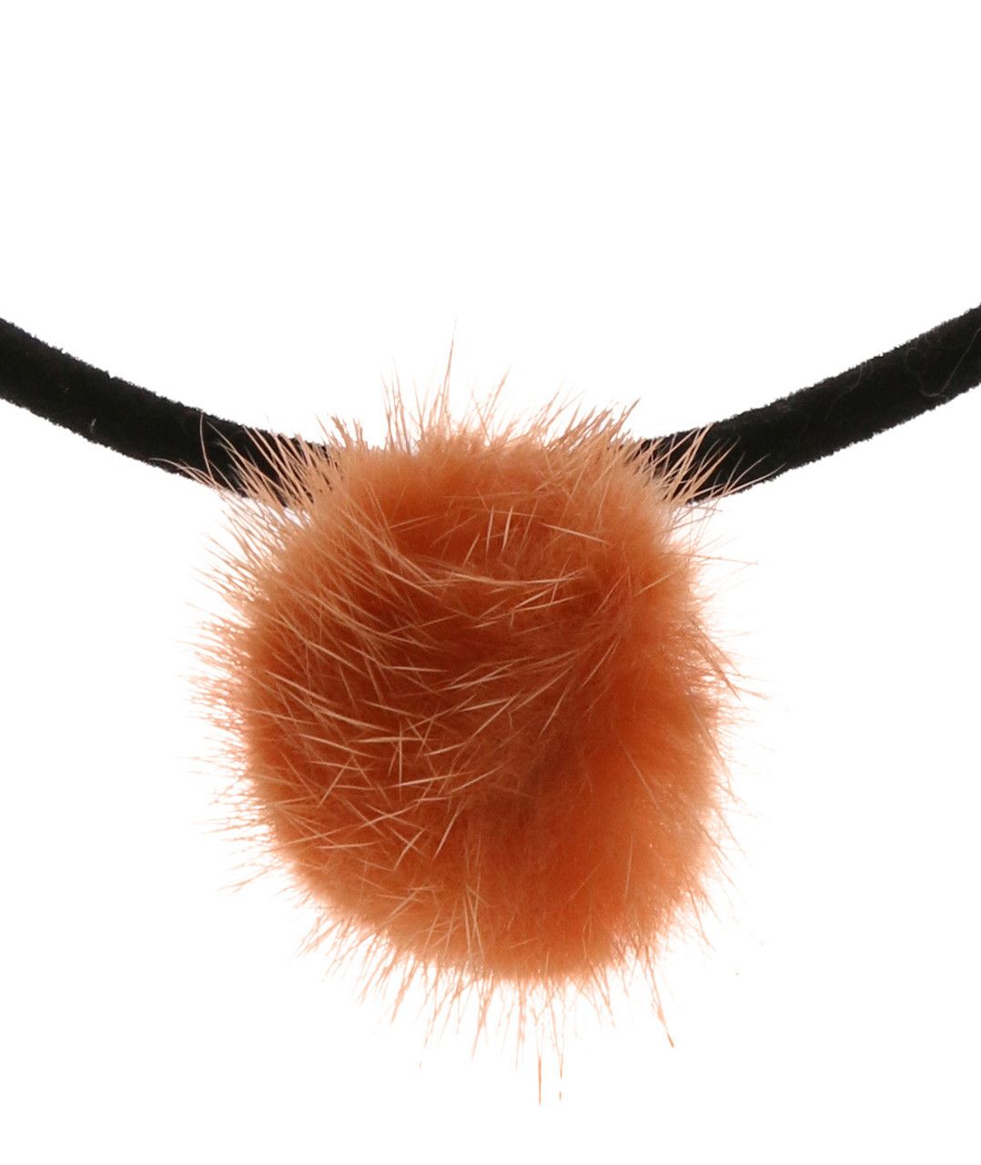 60 Wholesale Black Woven Cloth Cord With Assorted Color Dyed Fur Pendant Necklace