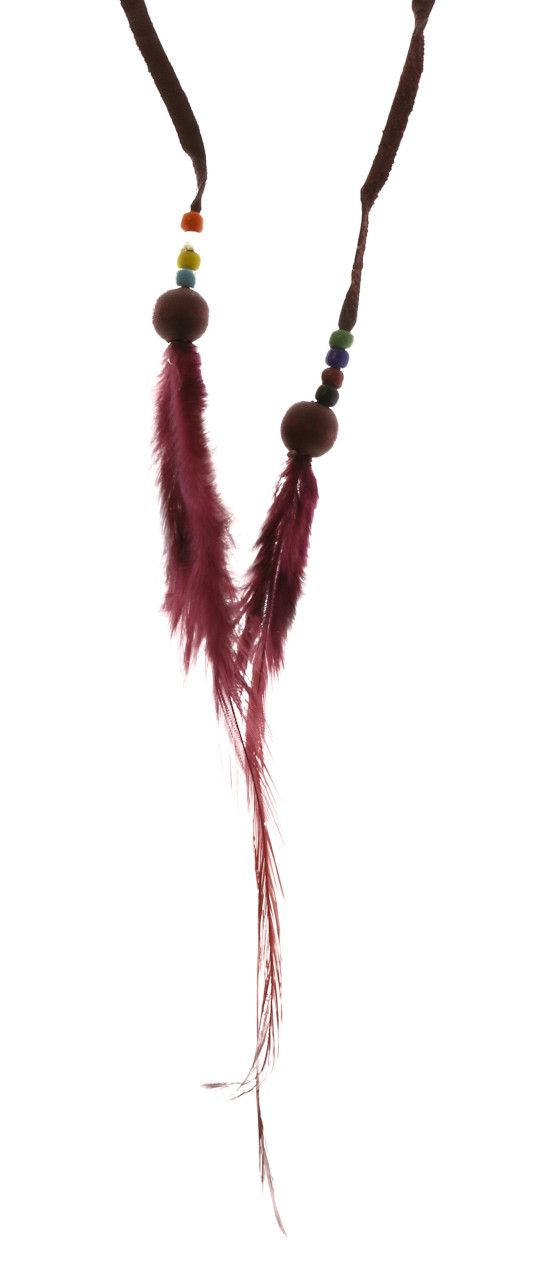60 Wholesale Assorted Color Leather Cord Necklace With Multi Color Beads And Feather Pendants