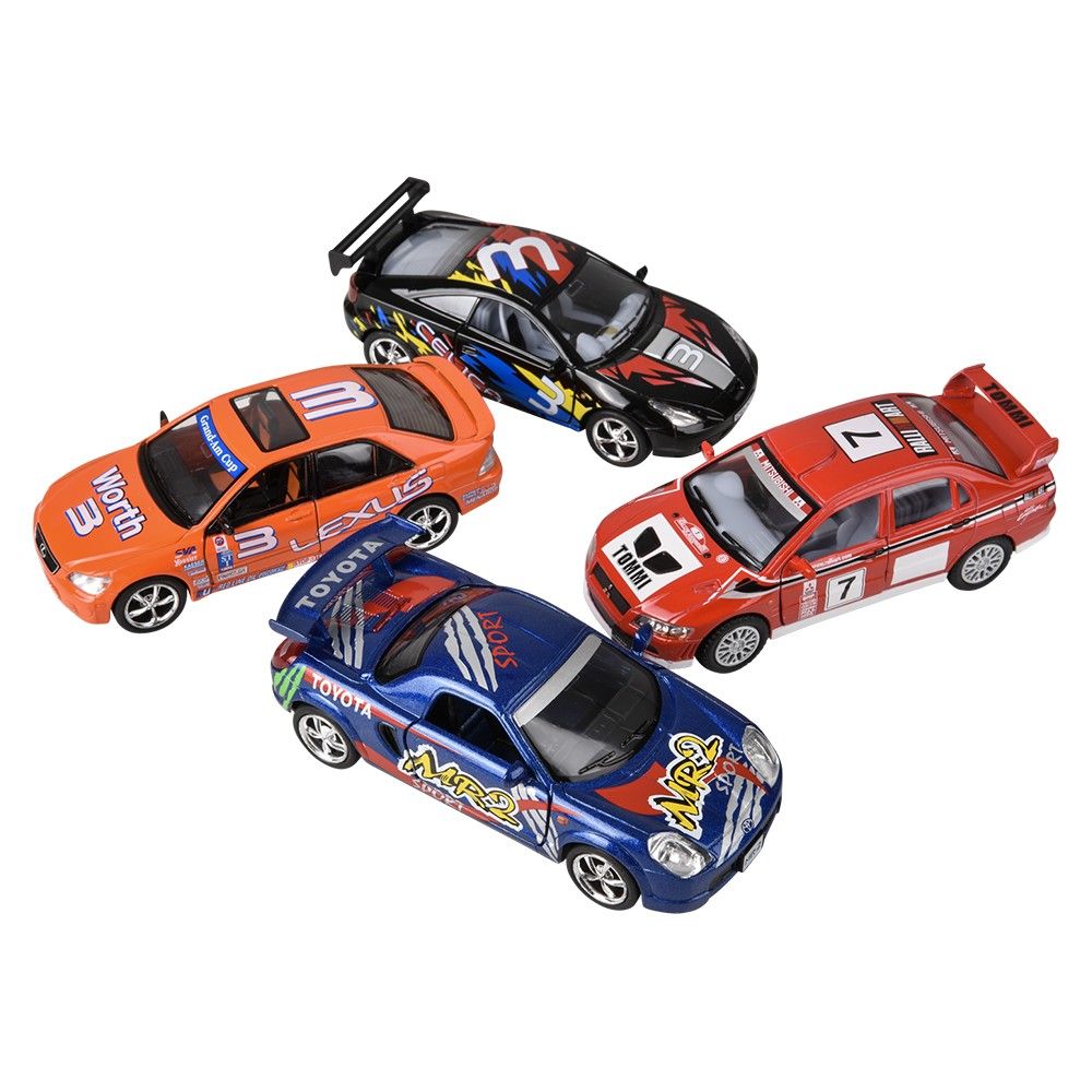 144 pieces 5 inch Diecast Pull Back Street Racer Assortment - Car, Planes, Trains & Bikes