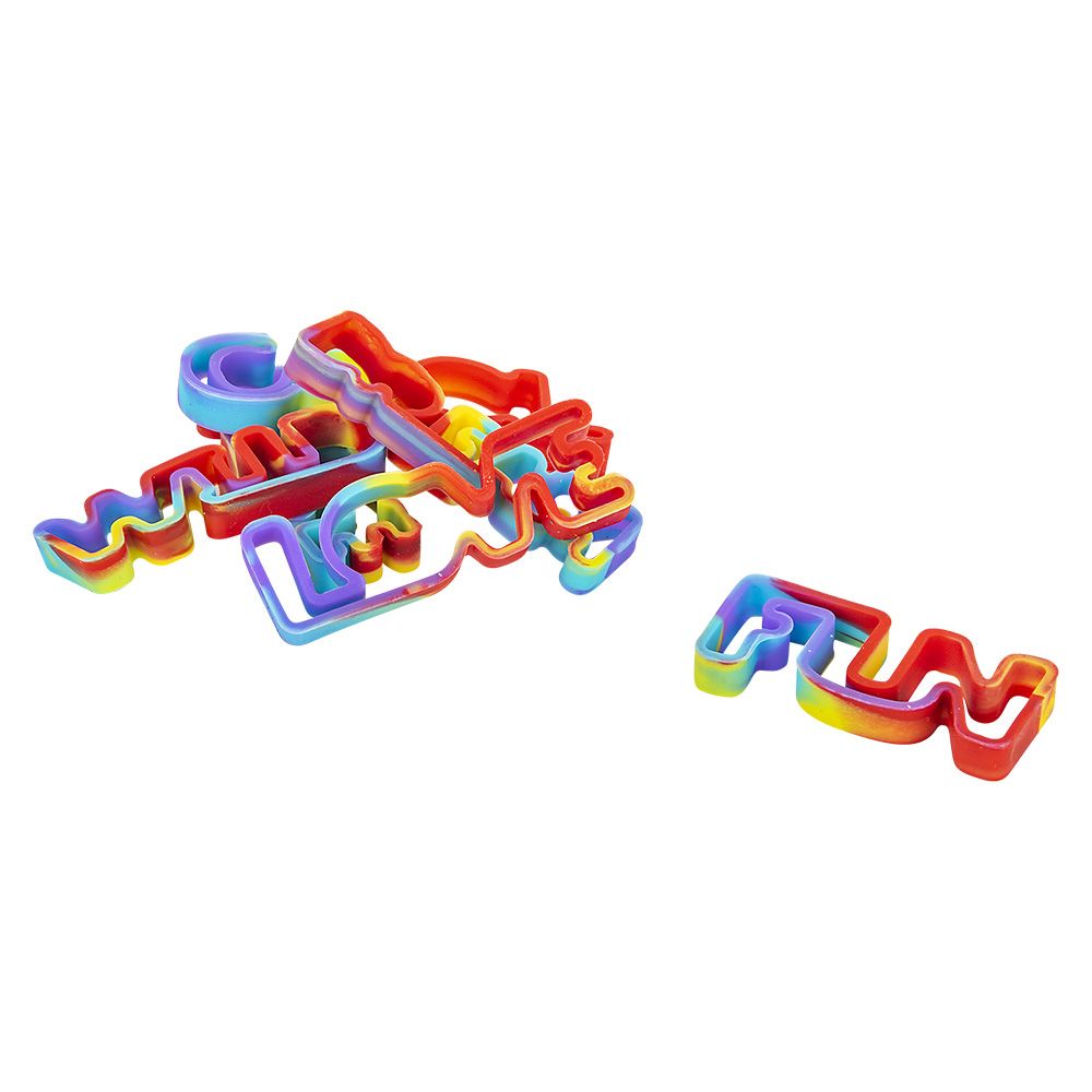 288 pieces Words Rainbow Silicone Stretch Bands - Rubber Bands