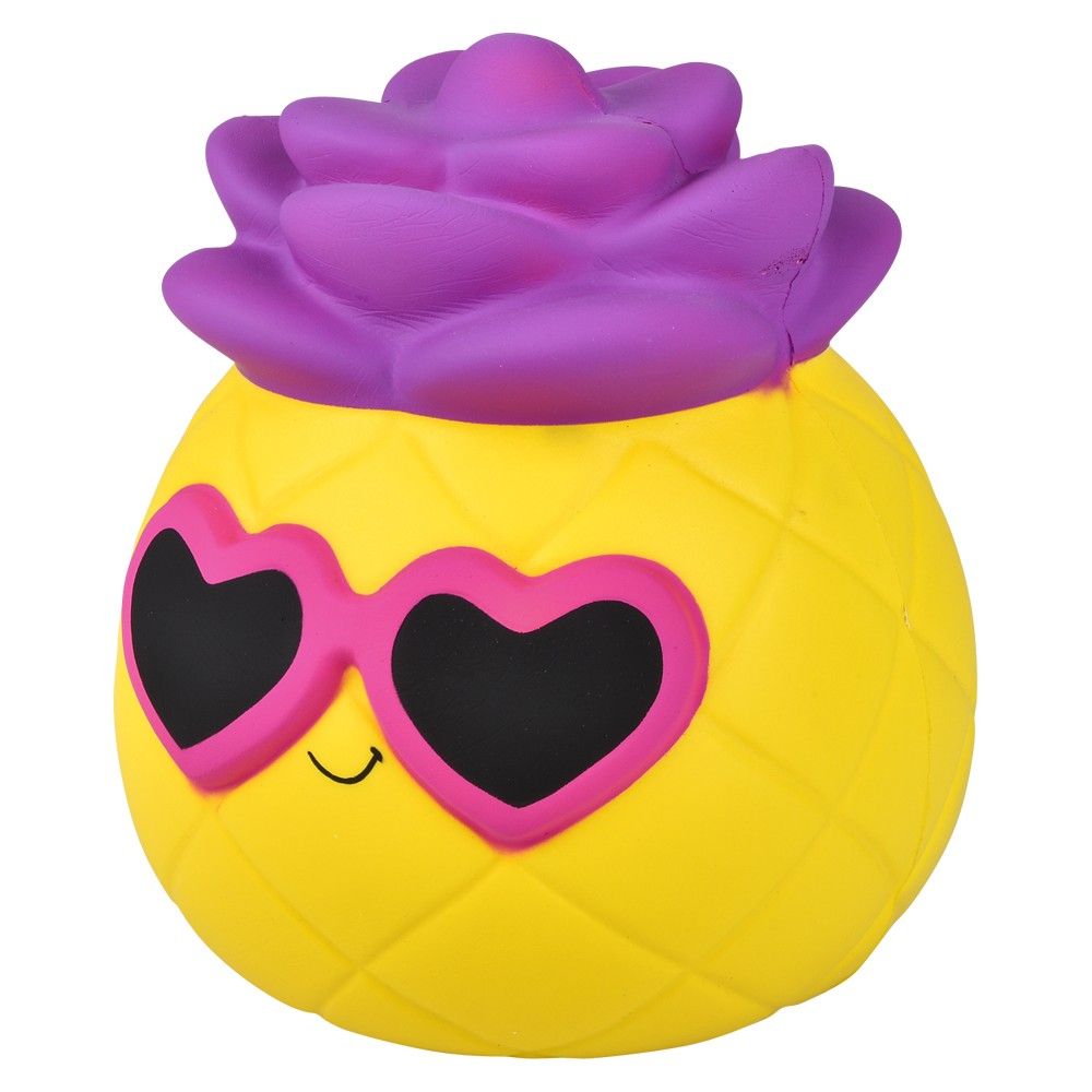 12 pieces Jumbo Squish Pineapple Heart Glasses Mix 10 inch - Slime & Squishees