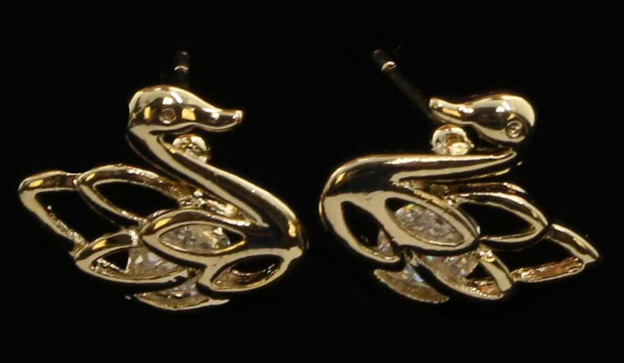 60 Wholesale Gold Tone Cubic Zirconia Stud Earrings