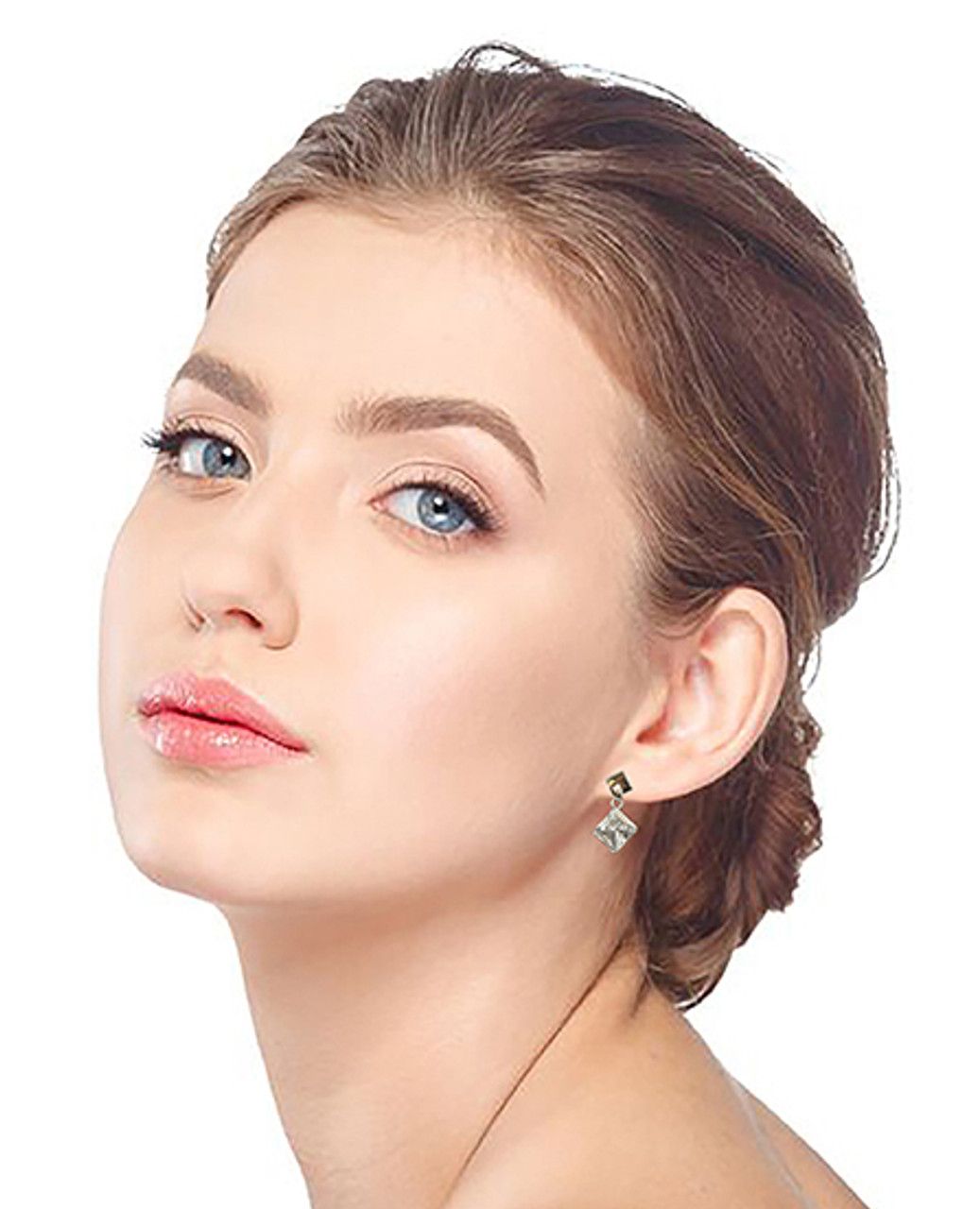60 Wholesale Silver Tone Cubic Zirconia Dangle Earrings
