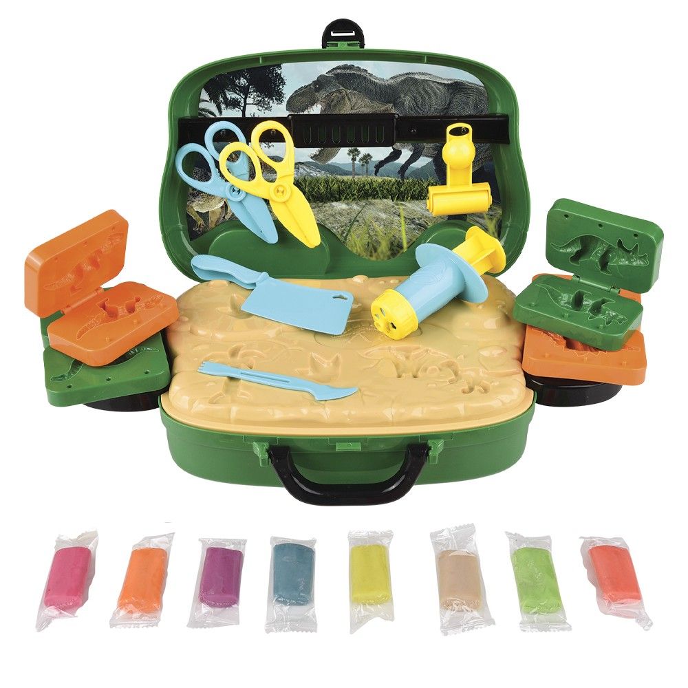 12 pieces Creative Dough Dinosaur Mobile Playset - Animal & Reptiles