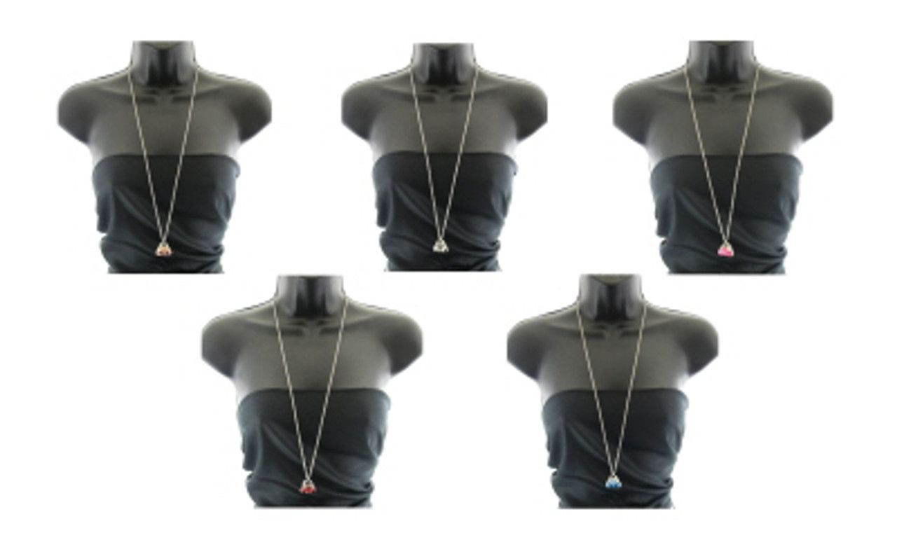 60 Wholesale Silver Tone Assorted Purse Charm Necklace