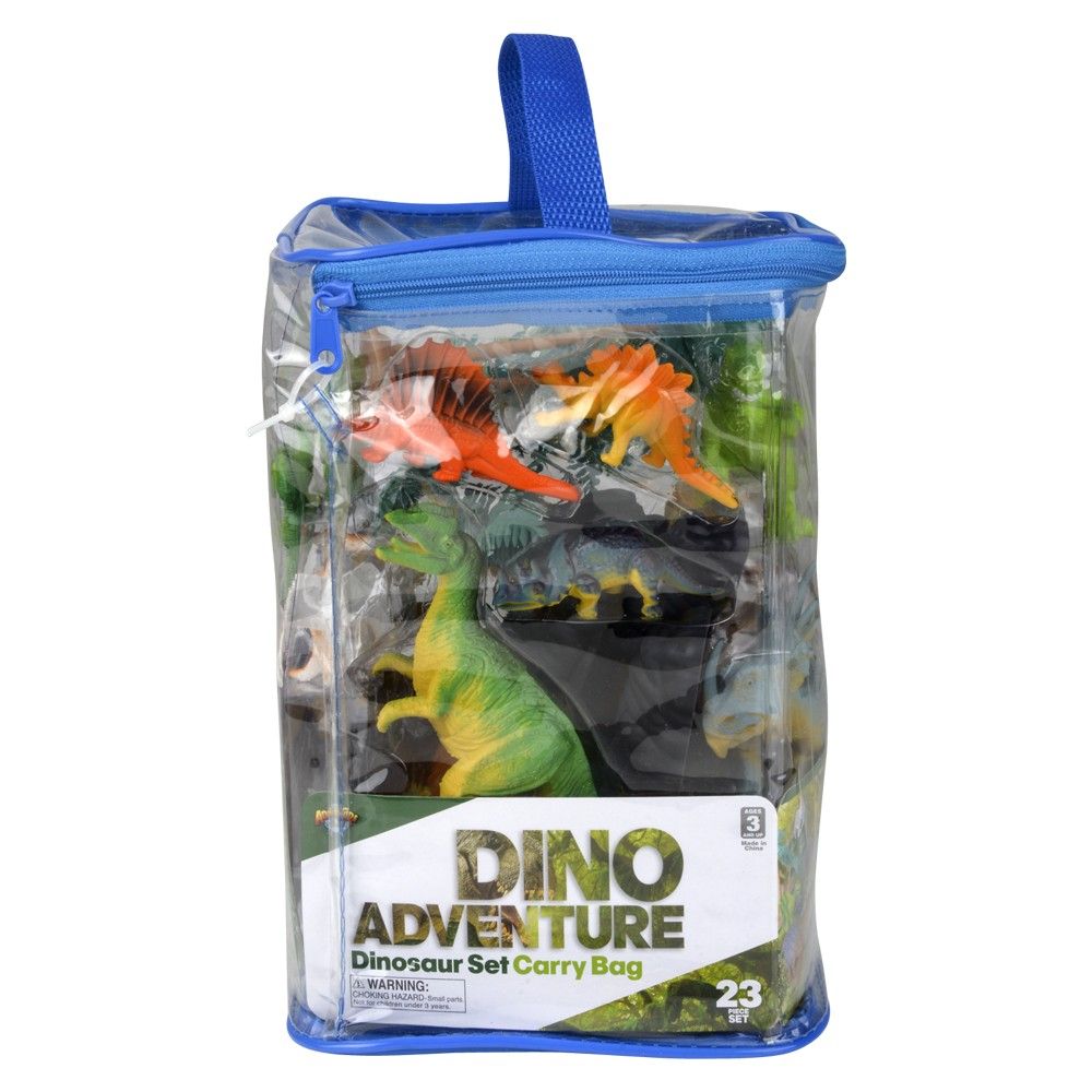 12 pieces 23 Pc Dinosaur Set In Carry Bag - Animal & Reptiles