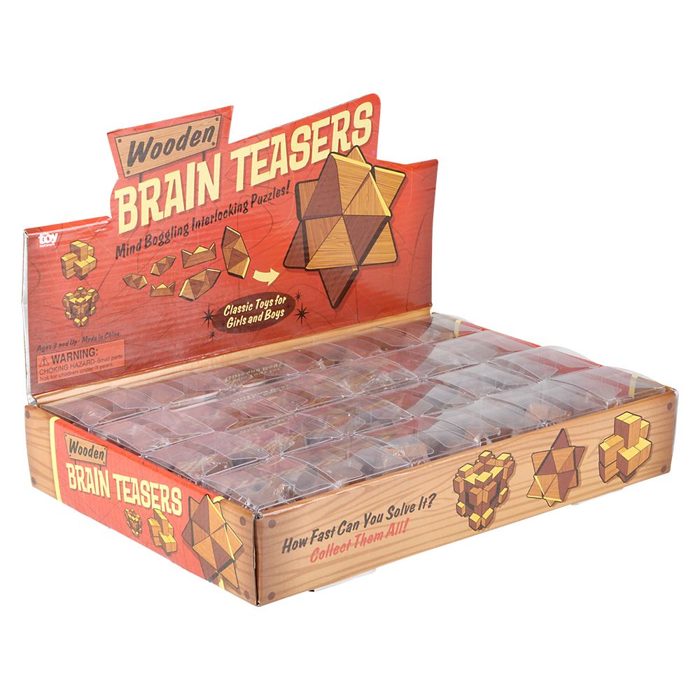 144 pieces 1.75" Wooden Brain Teasers - Store