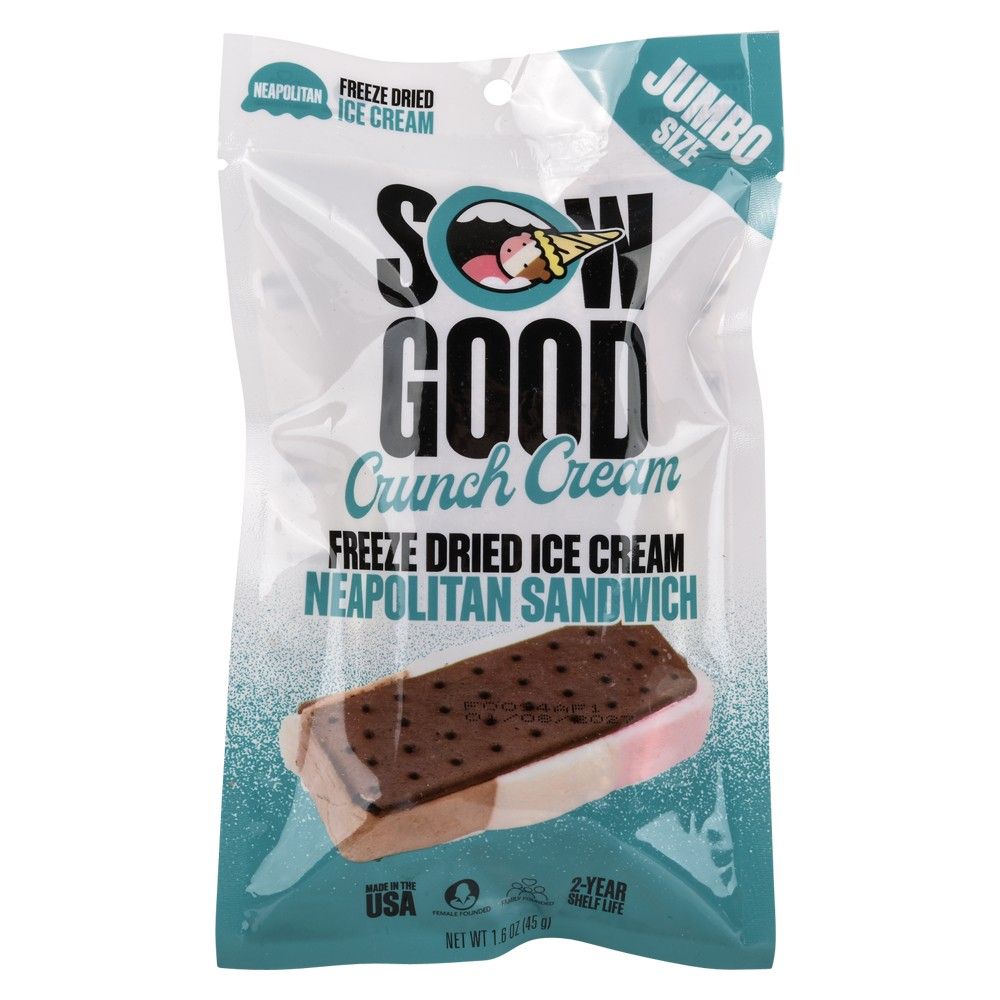 12 pieces Sow Good Freeze Dried Ice Cream Jumbo Neapolitan - Food & Beverage