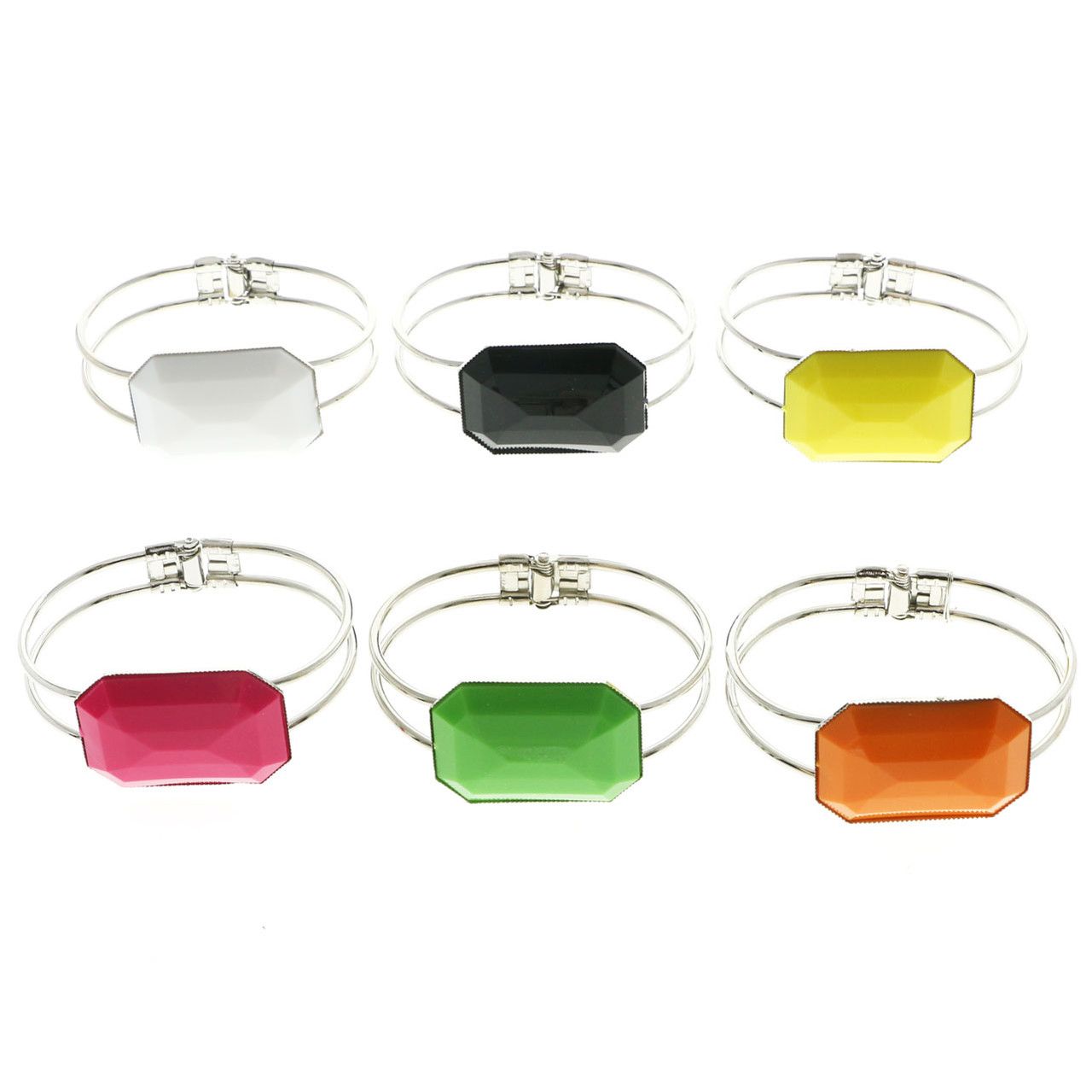 60 Wholesale Silvertone SprinG-Hinged Bracelet