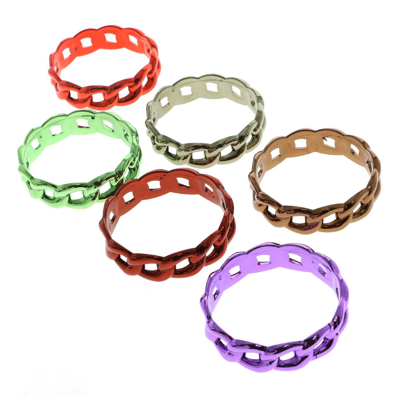 60 Wholesale Metallic Chain Look Acrylic Bangle