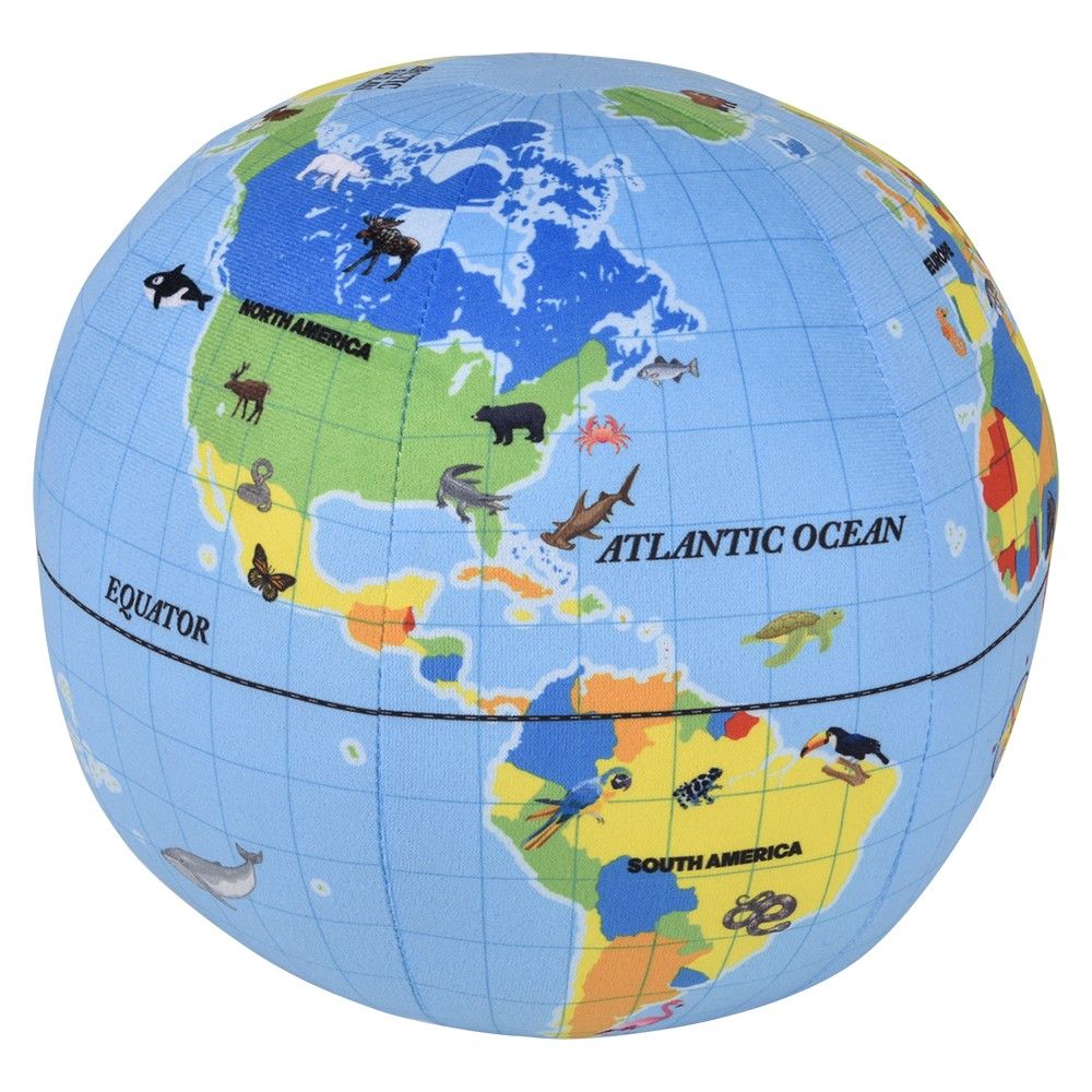 12 pieces 8 Inch Plush Printed Globe Ball - Plush Toys