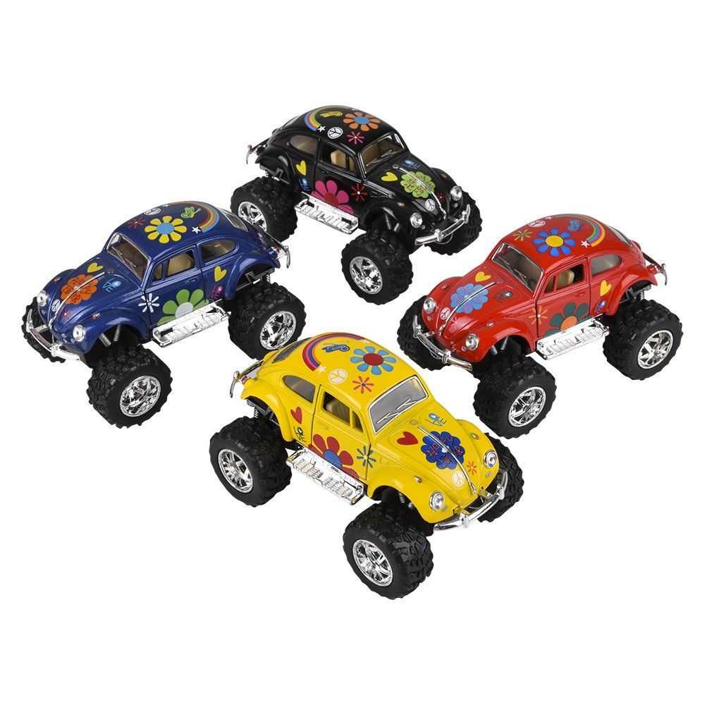 96 pieces 5" DiE-Cast Pull Back Big Wheel Vw Beetle W/printing - Car, Planes, Trains & Bikes