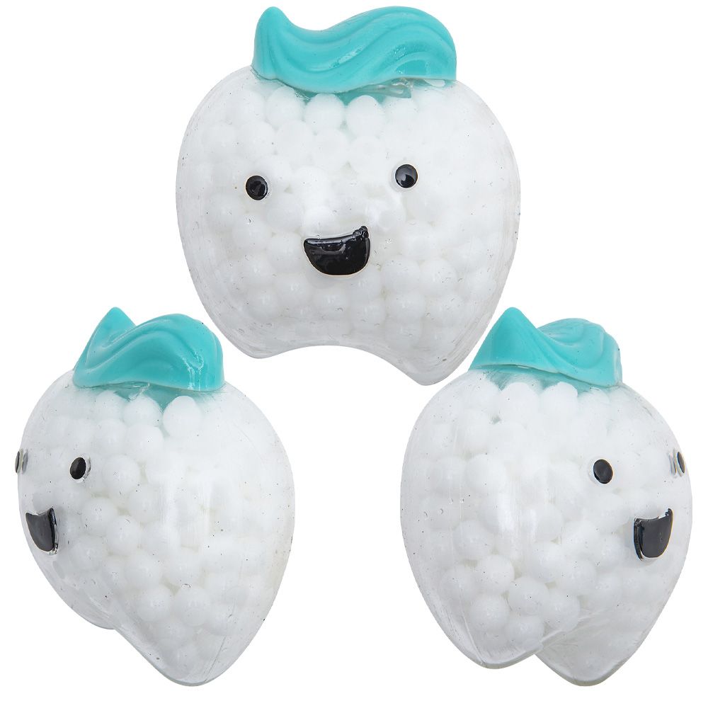 144 pieces 3" Squeezy Bead Dental Characters - Slime & Squishees