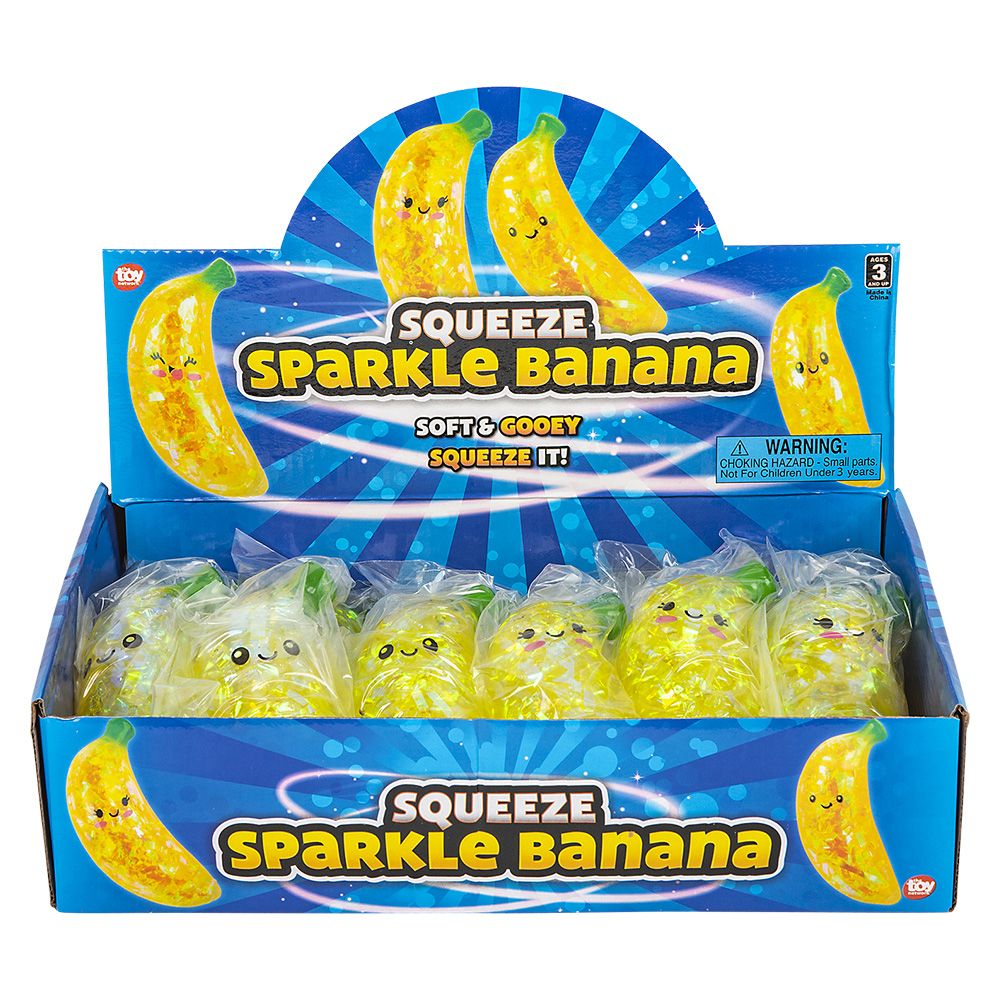 72 pieces 5.5" Squeeze Sparkle Banana - Slime & Squishees