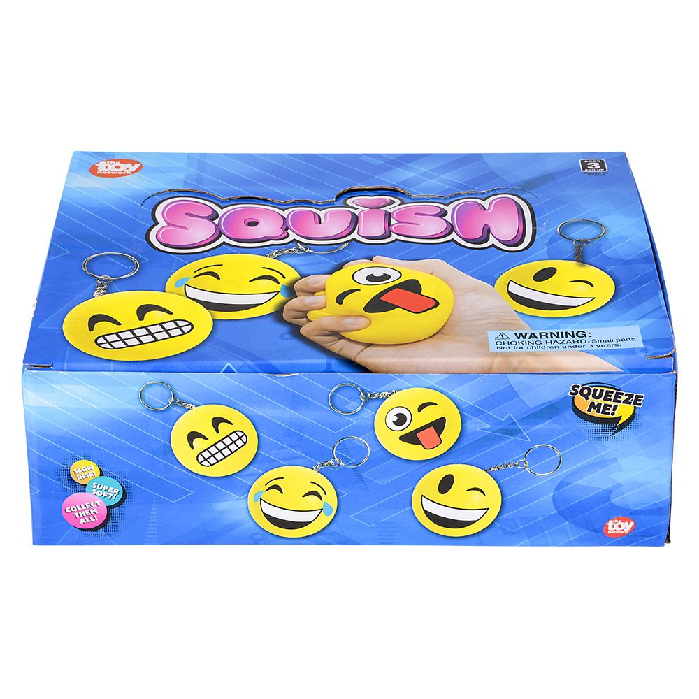 288 pieces 2.75" Emoticon Squish Backpack Clip 24/display - Slime & Squishees