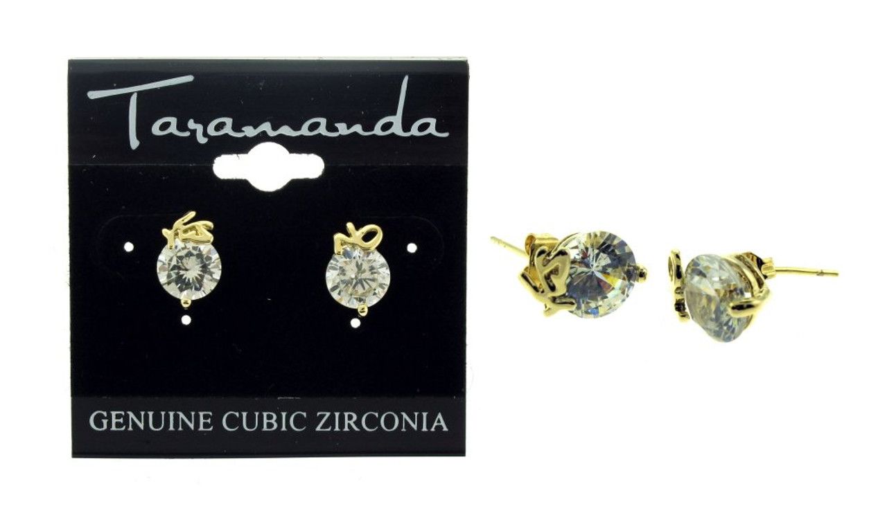 60 Wholesale Gold Tone Cubic Zirconia Stud Earrings