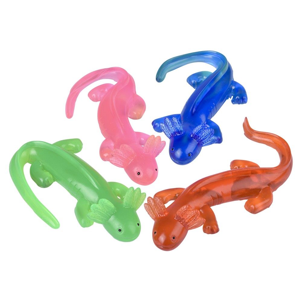 144 pieces Sticky And Stretchy Axolotl 8 inch - Slime & Squishees
