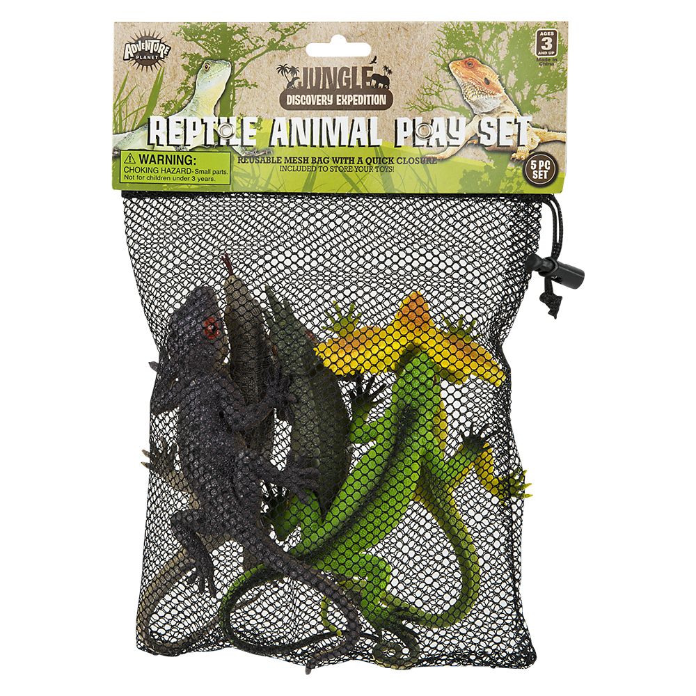 24 pieces Reptile Figures In Mesh Bag - Animal & Reptiles
