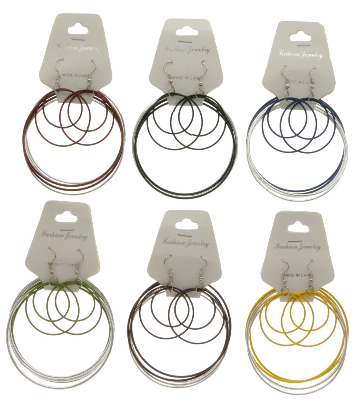 60 Wholesale Patterned Metal Bracelets With Hoop Earrings