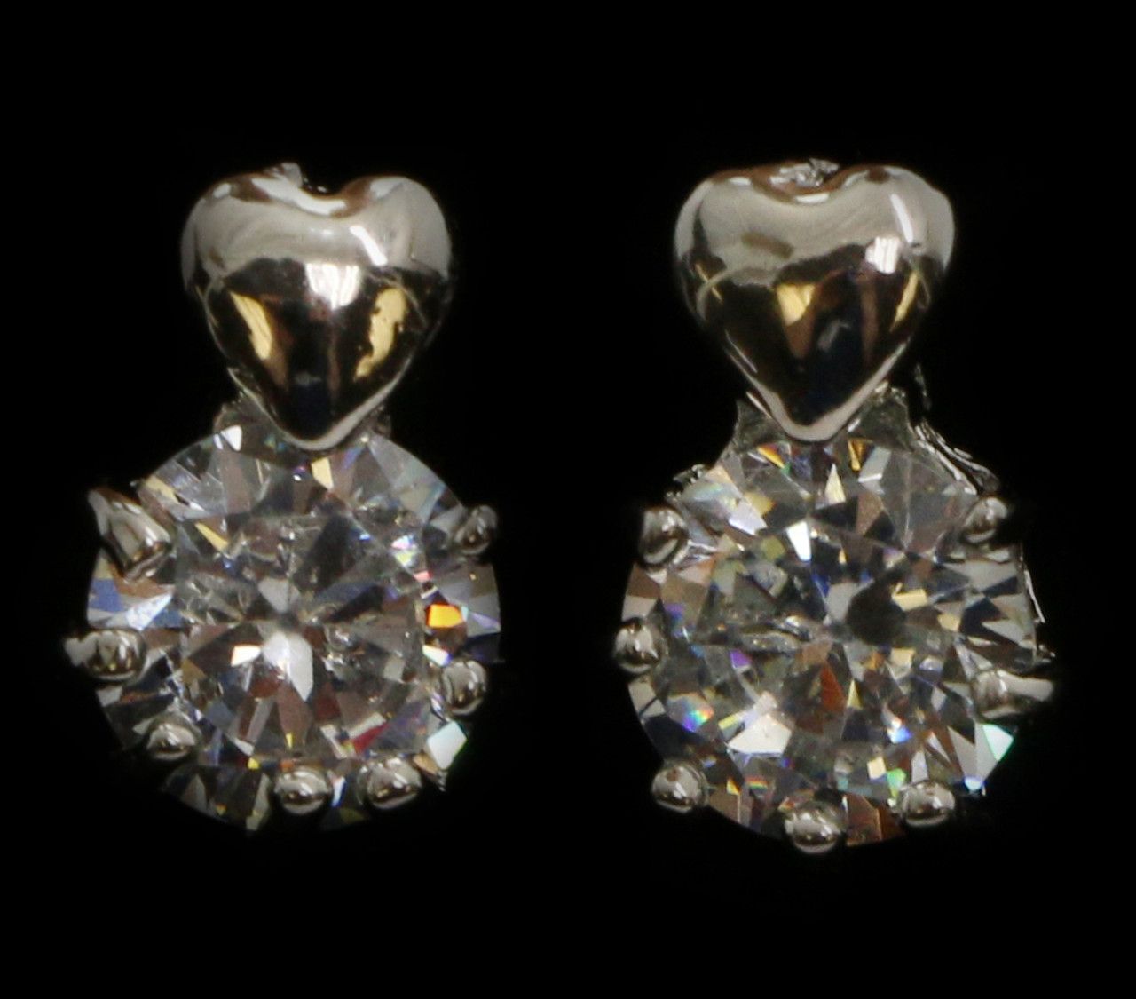 60 Wholesale Silver Tone Cubic Zirconia Stud Earrings