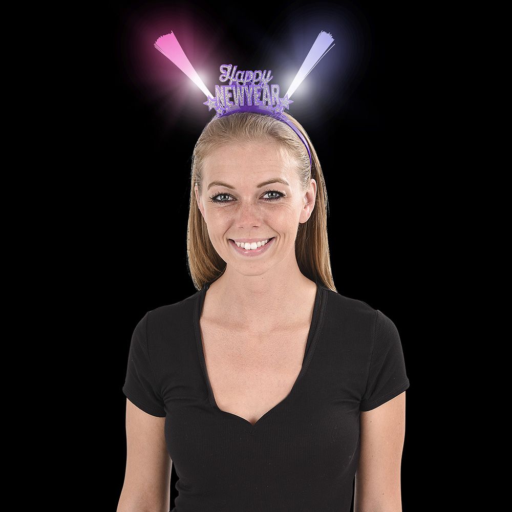 144 pieces LighT-Up Happy New Year Headband - Costumes & Accessories