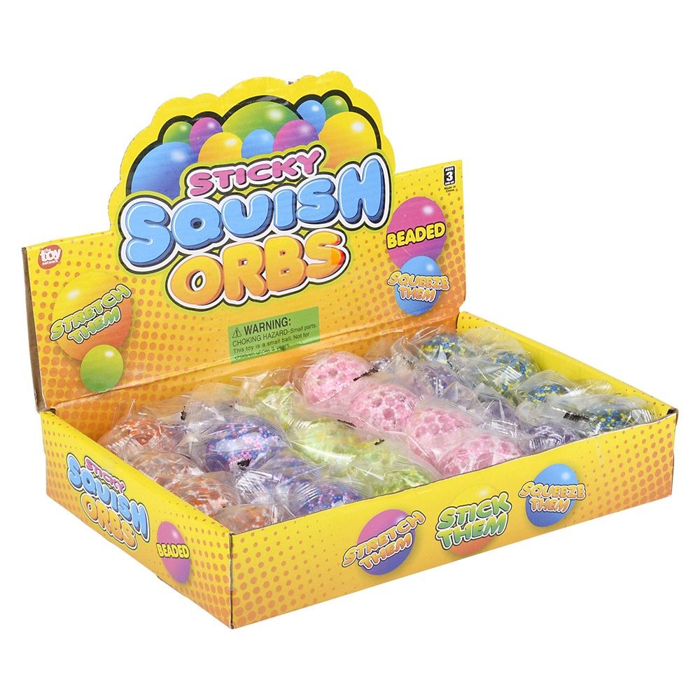 288 pieces 1.6" Squish Sticky Beaded Orbs - Slime & Squishees